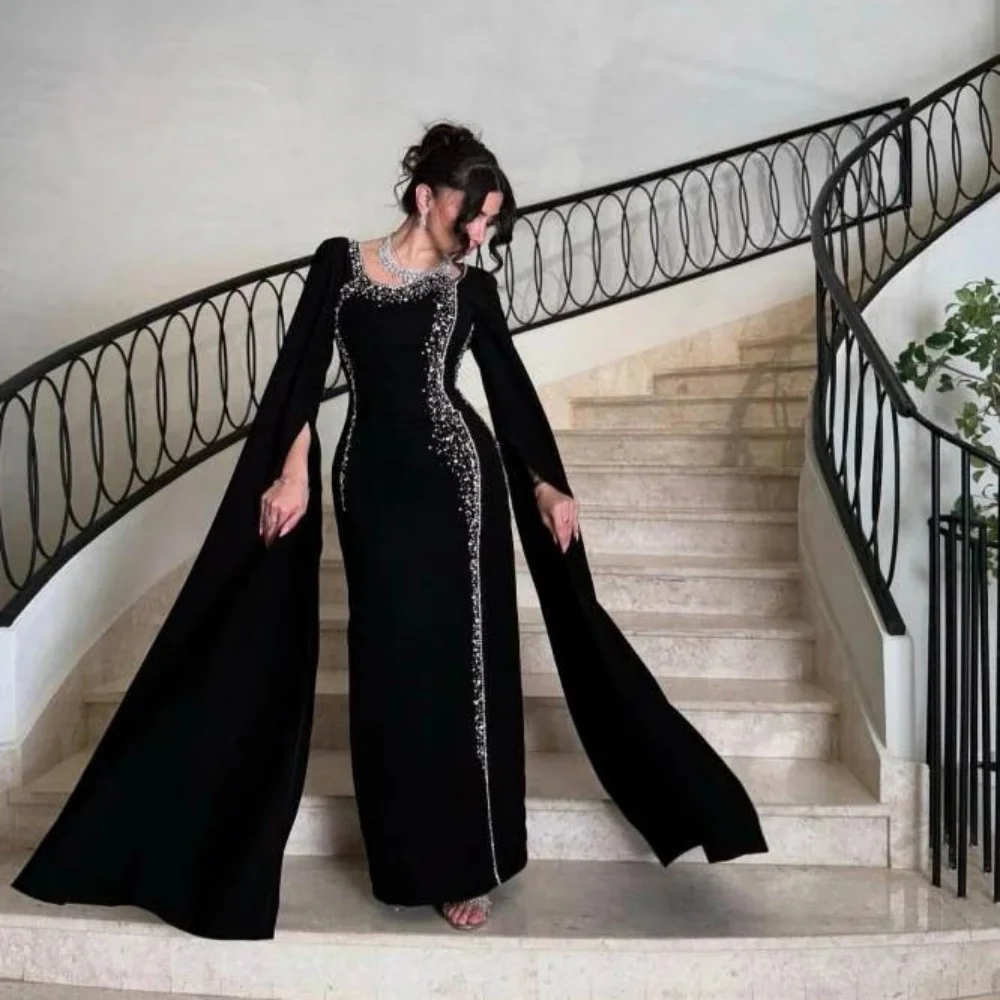 

Изысканное вечернее платье с вышивкой бисером, очаровательное платье для выпускного с длинными рукавами, сексуальное платье для вечеринок с вырезом-лодочкой, роскошные вечерние платья 2026