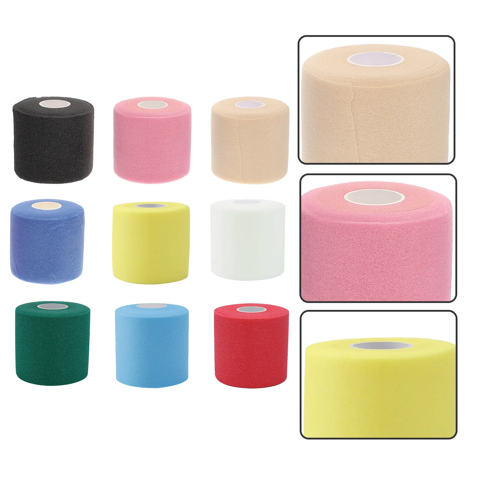 4Pcs Sports Tape Sponge Films Shock-Proof Breathable Protective Wraps for Sports Joint Support Ankle Wrist Knee