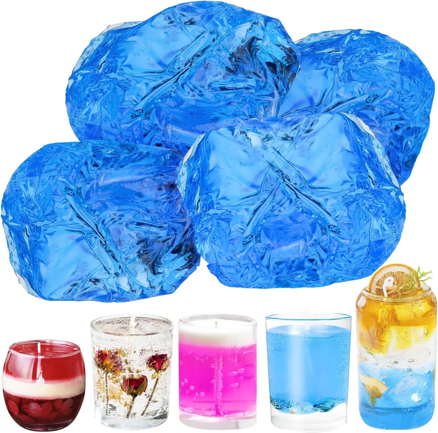 

100G Blue Clear Wax for Candle Making-DIY Aromatherapy Candle Making Gel, Candle Materials, Birthday Christmas Gift Decoration