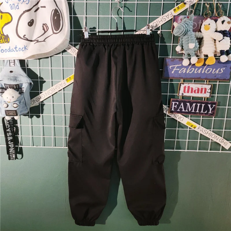Men's Spring and Autumn Season New Elastic Drawstring Harlan Pants Fashion Trendy Pocket Splicing Casual Versatile Cropped Pants