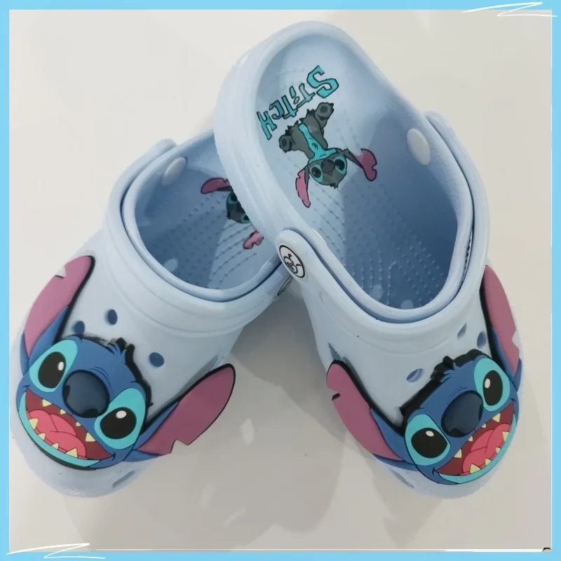 

Summer Disney Stitch Cartoon Waterproof Slippers Outdoor Sandals Stitch Casual Breathable Ankle-Wrap Eva Shoes Boys Girl Gift