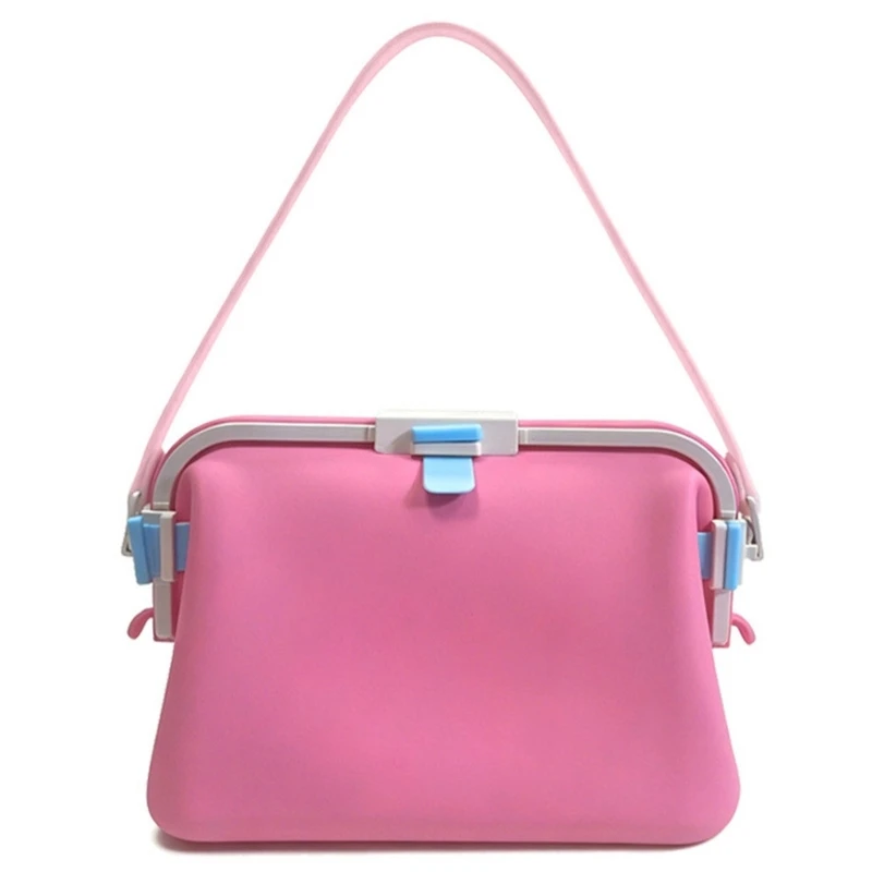 Shower Item Storage Bag for Pool Beach and Gym Carry, Flexible Body Swim Toiletry with Clasp Top Frame JOME