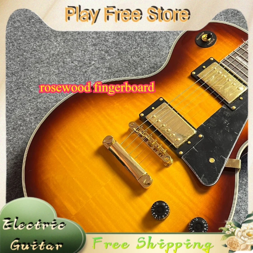 

LPO Electric Guitar Sunset Gradient Color HH Microphone Mahogany Body Rosewood Fingerboard Free Shipping Fixed Bridge