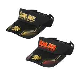 Sunline Fishing Cap for Men Breathable Mesh Fishing Hat Embroidery Empty Top Sun Visor Hats Outdoor Camping Hiking Baseball Cap