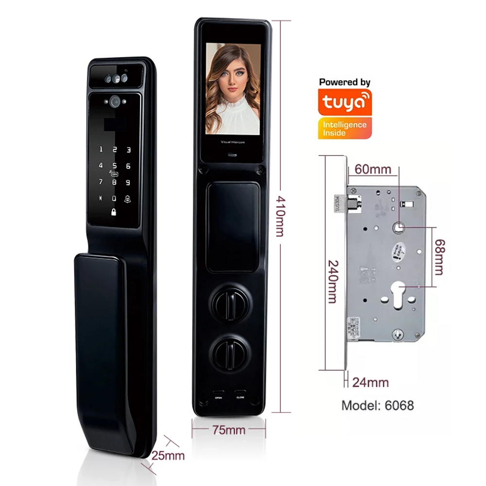 Imagem -06 - Tuya-smart Door Lock com 3d Face Monitor de Câmera de Segurança Senha de Impressão Digital Inteligente Chave Eletrônica Biométrica Desbloqueio