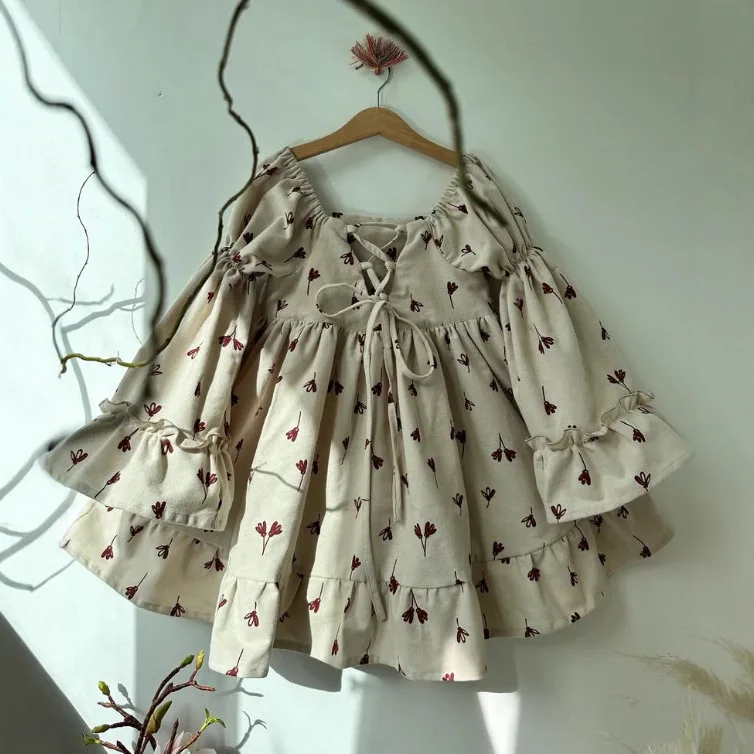 2025 Baby Girl Spring and Autumn New Style Long Sleeve Fashion and Beautiful Kids Outwear Comfortable Dress
