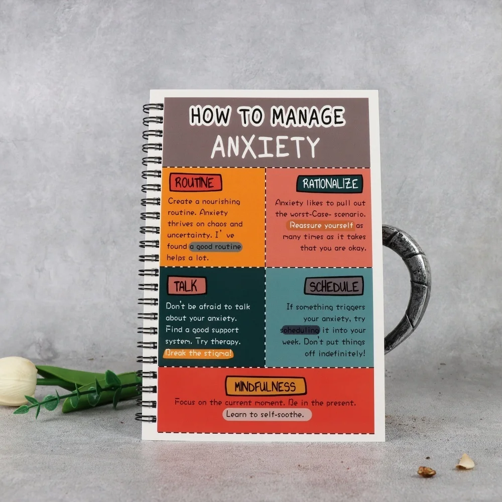 

Anxiety Management Workbook for Adults | Spiral Bound Relaxation Journal | Relaxation and Social Psychology Exercises