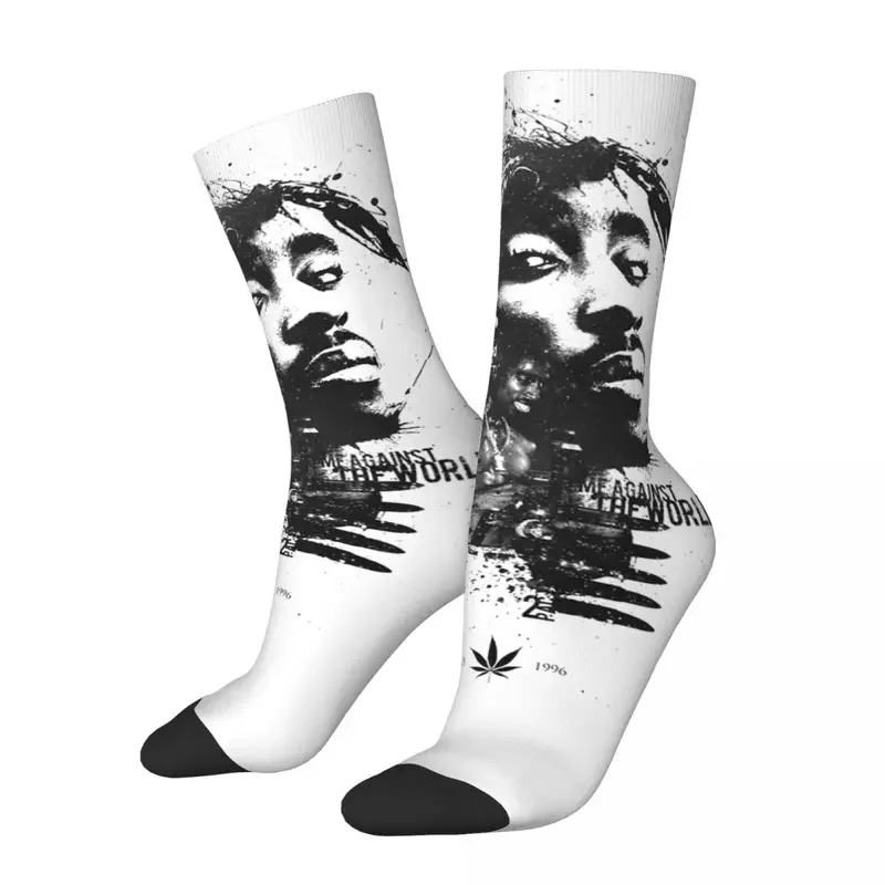 Y2K Autumn Winter - Men'S Women'S Tupac Shakur 2Pac Hip Hop Non-Slip Middle Tube Socks