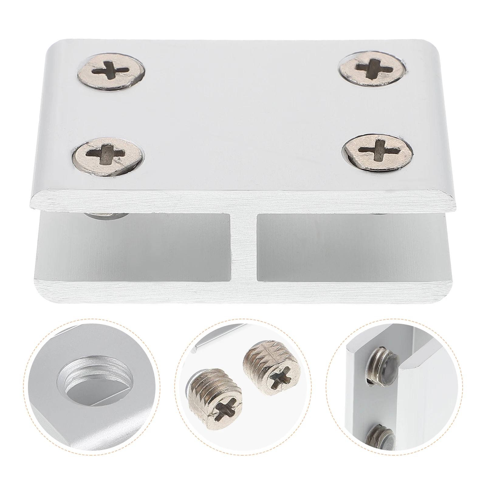 

2Pcs High Durability Glass Clamp 8-10mm Thick Frameless Fences Railings Cabinet Clips Resistant to Scratches Corrosion
