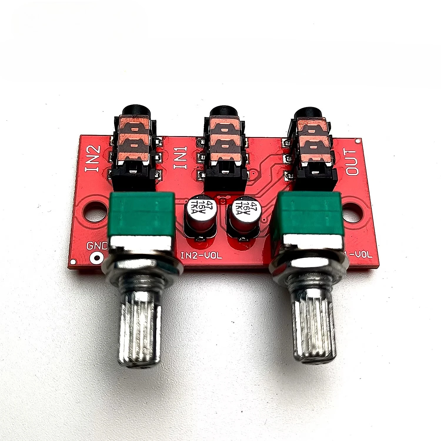 Two channel passive mixing board 3.5 headphone jack with two inputs and one output, no power supply required