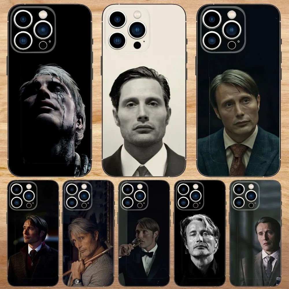 Actor M-Mads MikkelsenS Phone Case For iPhone15,14,13,12,11,Pro,Max,Plus,Mini,X,XS,XR,8,7,6,S,Plus,SE Soft Black Case