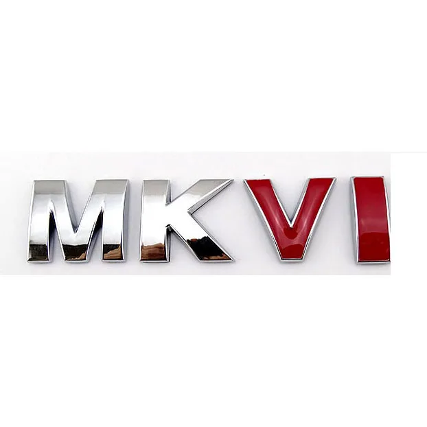 3D MKVI auto grille Grill Emblem and rear truck Chrome Red Badge Car Sticker free shipping items for VW Golf  6 MK6