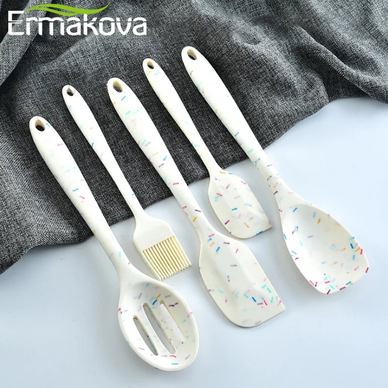 10/11 Pcs  Silicone Kitchenware Set Nonstick Spatula Spatula Wooden Handle Cookware Kitchen Utensils With Storage Box