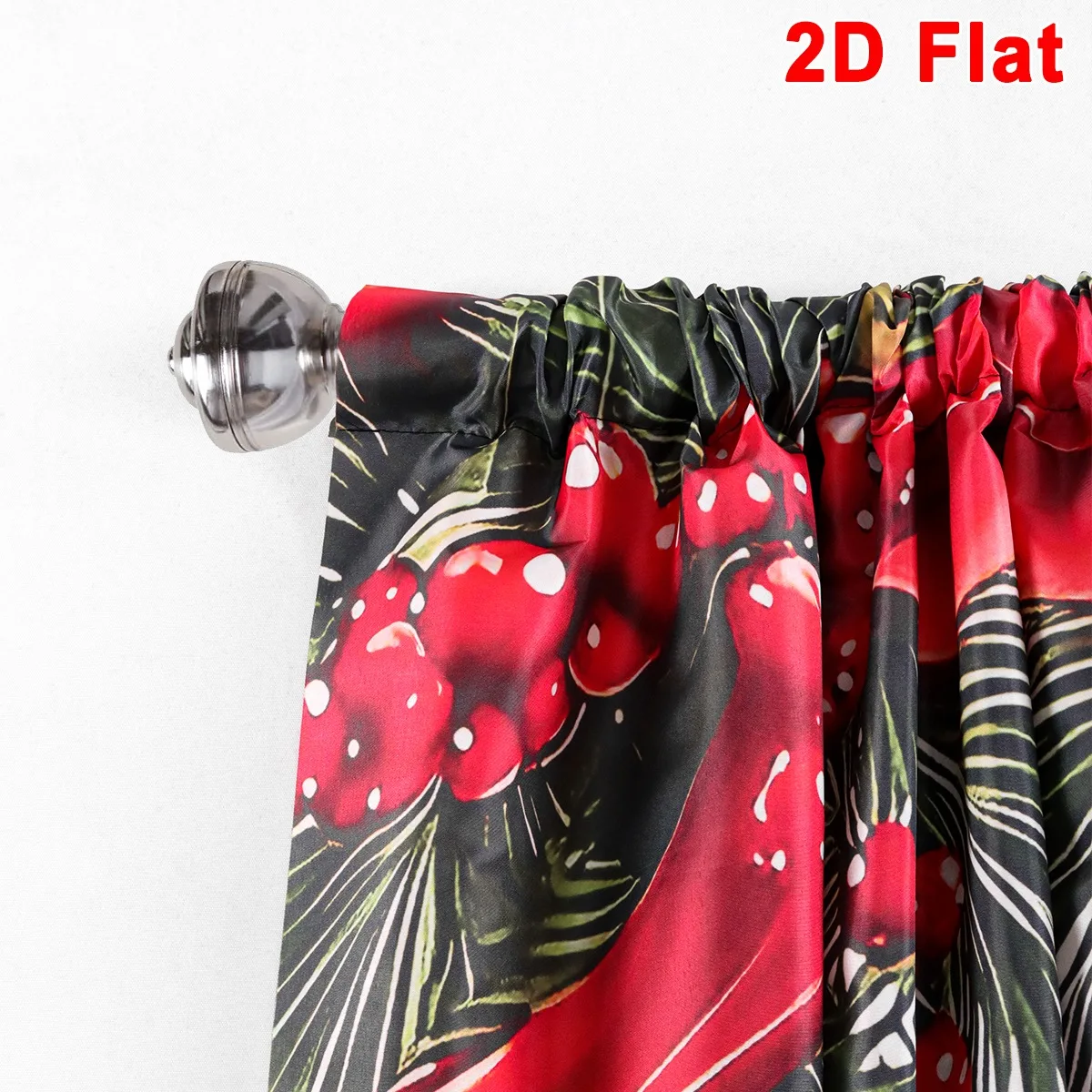 2 Stück Festliche Weihnachtsvorhänge, 60*150cm Polyester-Vorhänge mit Weihnachtskugel- und Bandmustern Fensterdekoration für Zuhause und Feiertage – Detail 5