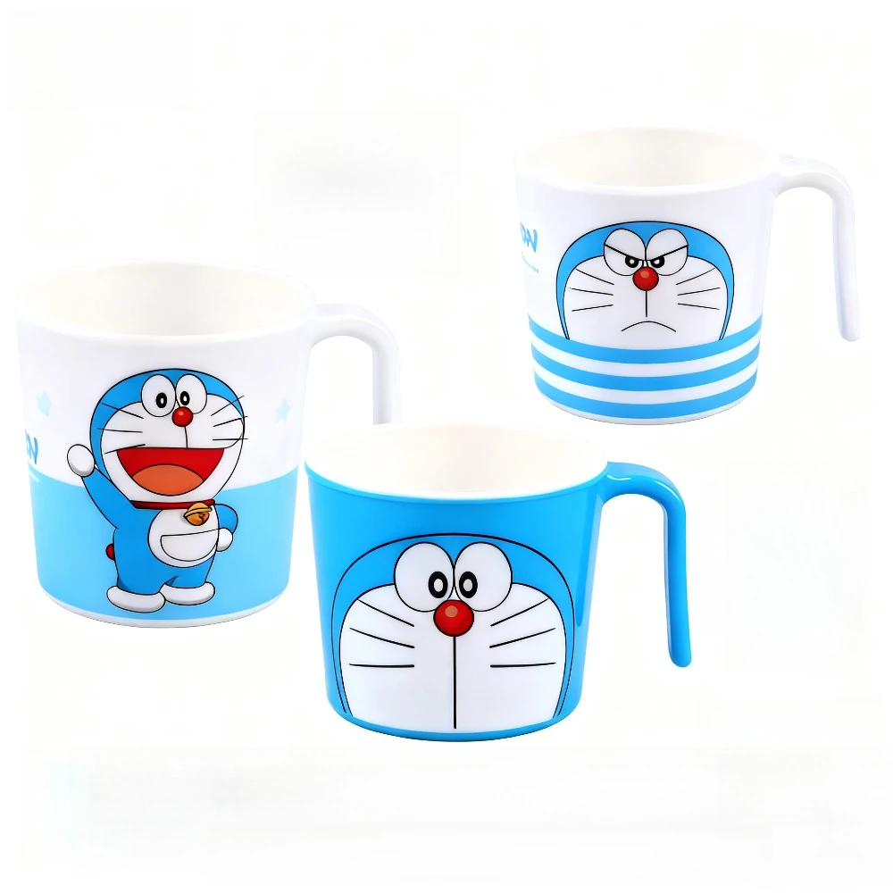 Niedliche Doraemon-Tasse, Frühstück, Kaffee, Teetasse, sturzsicher, Zahnbürstenbecher, Haushaltsbecher mit Deckel, abgestufter Milchgetränkebecher für Kinder, Geschenk