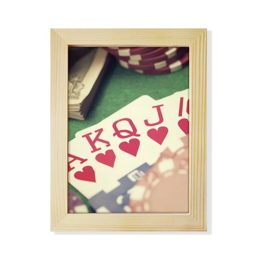 hearts-flush-poker-gambling-photo-desktop-adorn-photo-frame-display-art-painting-wooden