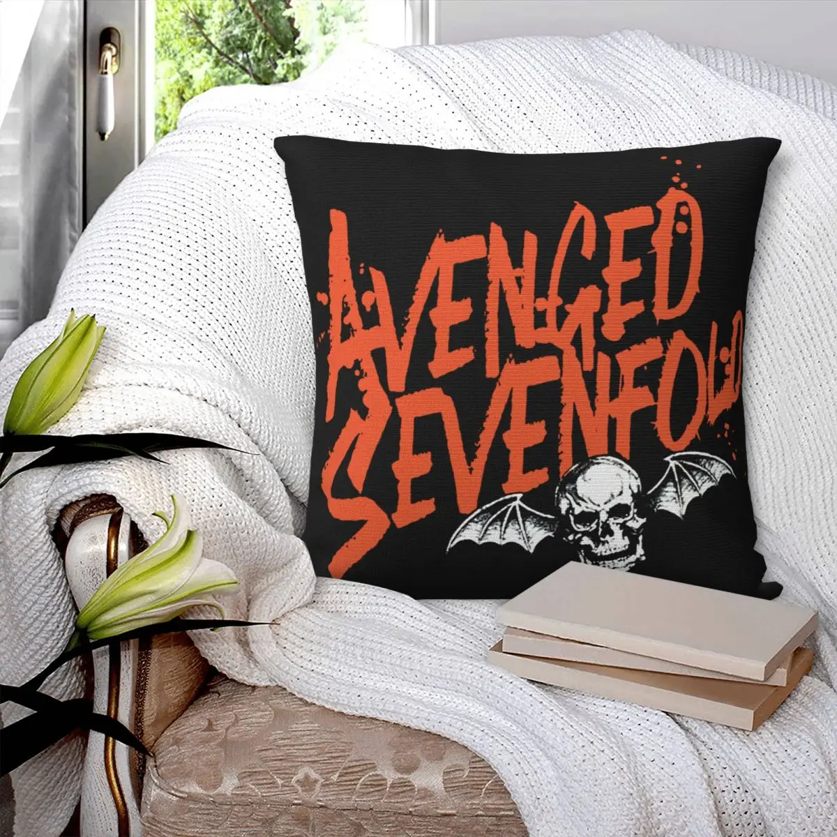 Avenged Sevenfold A7X Orange Splatter Pillowcase Cushion Soft Large Size Pillowcase Pillow Cases Customizable