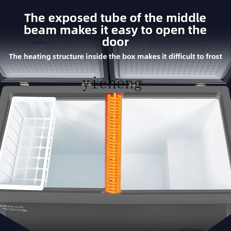 ZZ 이중 온도 냉동고, 수평 가정용 냉동고, 신선 유지 및 서리 감소 냉장고 구리 파이프,