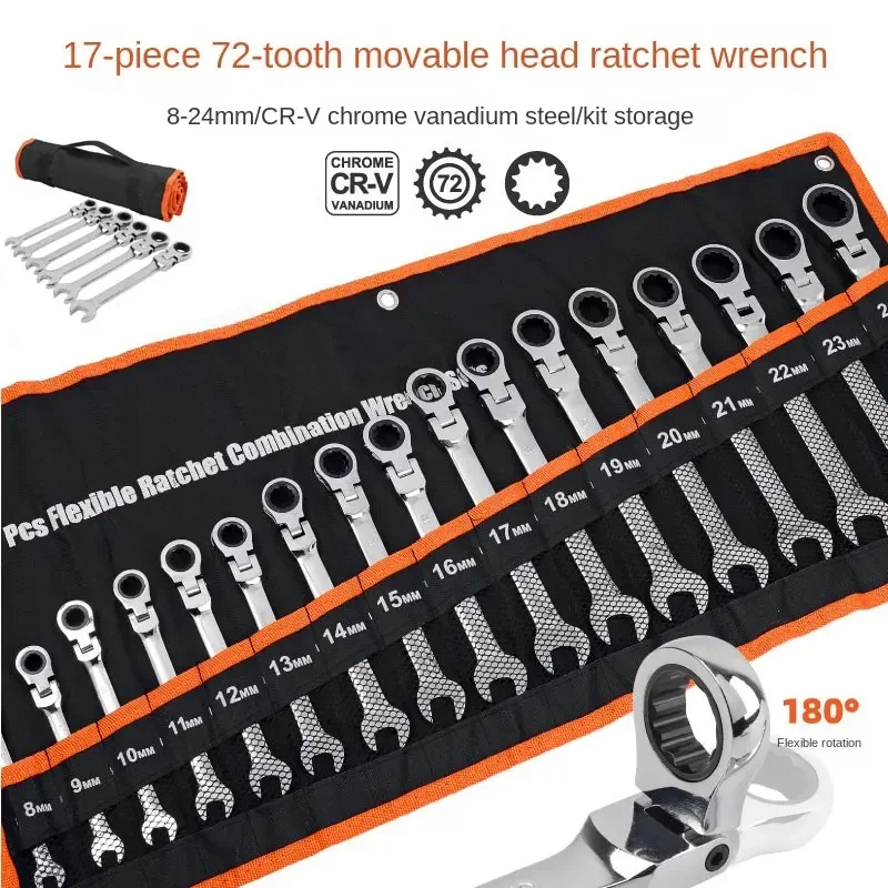 

Ratchet Combination Metric Wrench Set Torque Gear Combination Spanner Kit Chrome Vanadium Steel Ratchet Wrench Tools Set