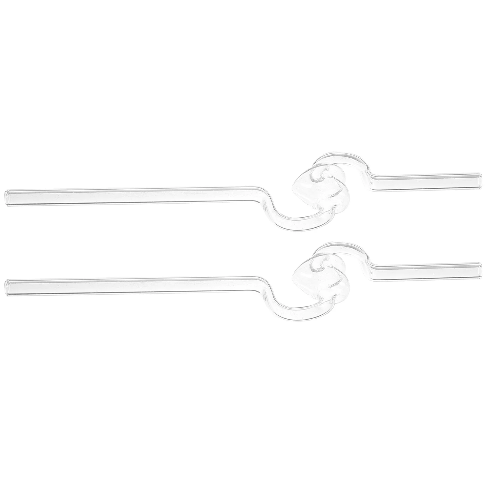 

2Pcs Clear Curved Glass Straws Low Expansion Coefficient Reusable Drinking Sucking Pipes Household Glass Straws