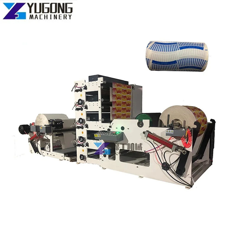 2 3 4 5 Colors Jumbo Roll 850 Width Pe Coated Paper Cup Fan Flexo Printing Flexographic Letterpress Machine