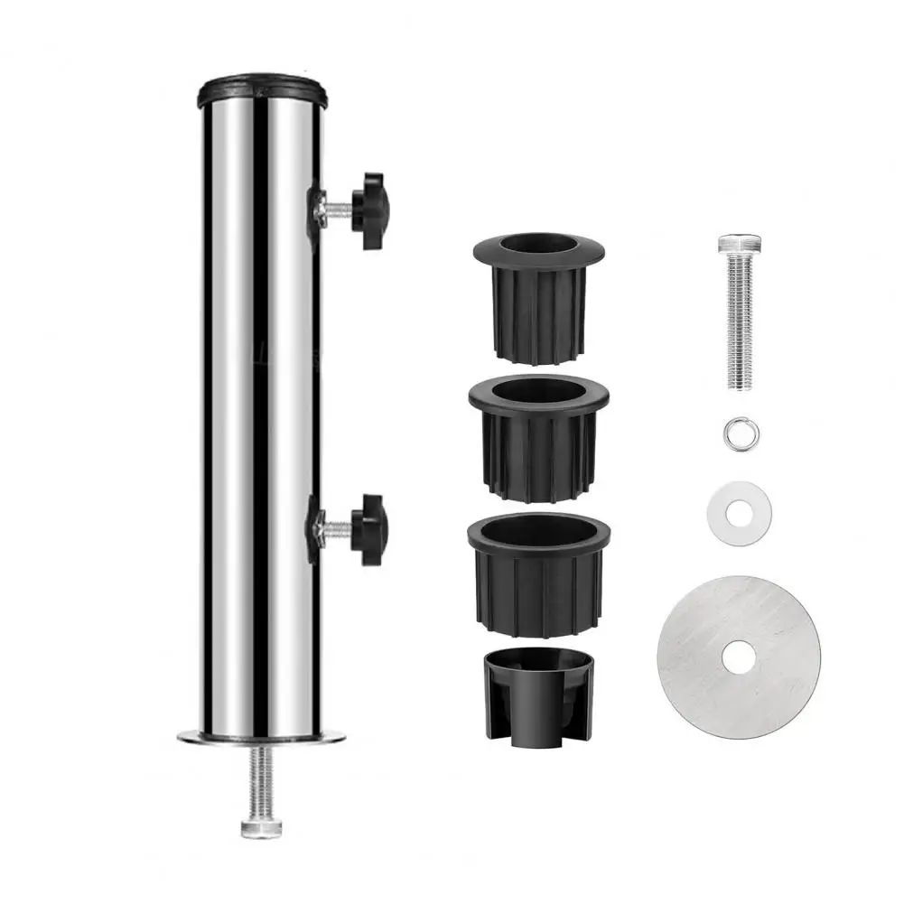 1 Set Umbrella Stand Tube with Insert Pipe Sleeve Heavy Duty Umbrella Pole Mount Holder Base Bracket Replacement Accessories