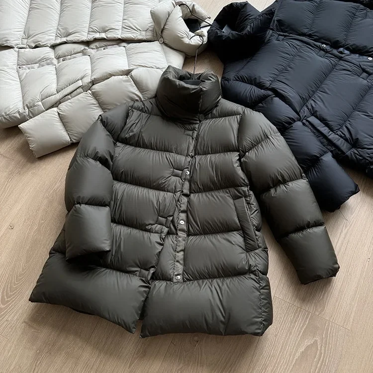 Wintermode Damen Daunenjacke Pendeln High Street winddichte weiße Entendaunenjacke