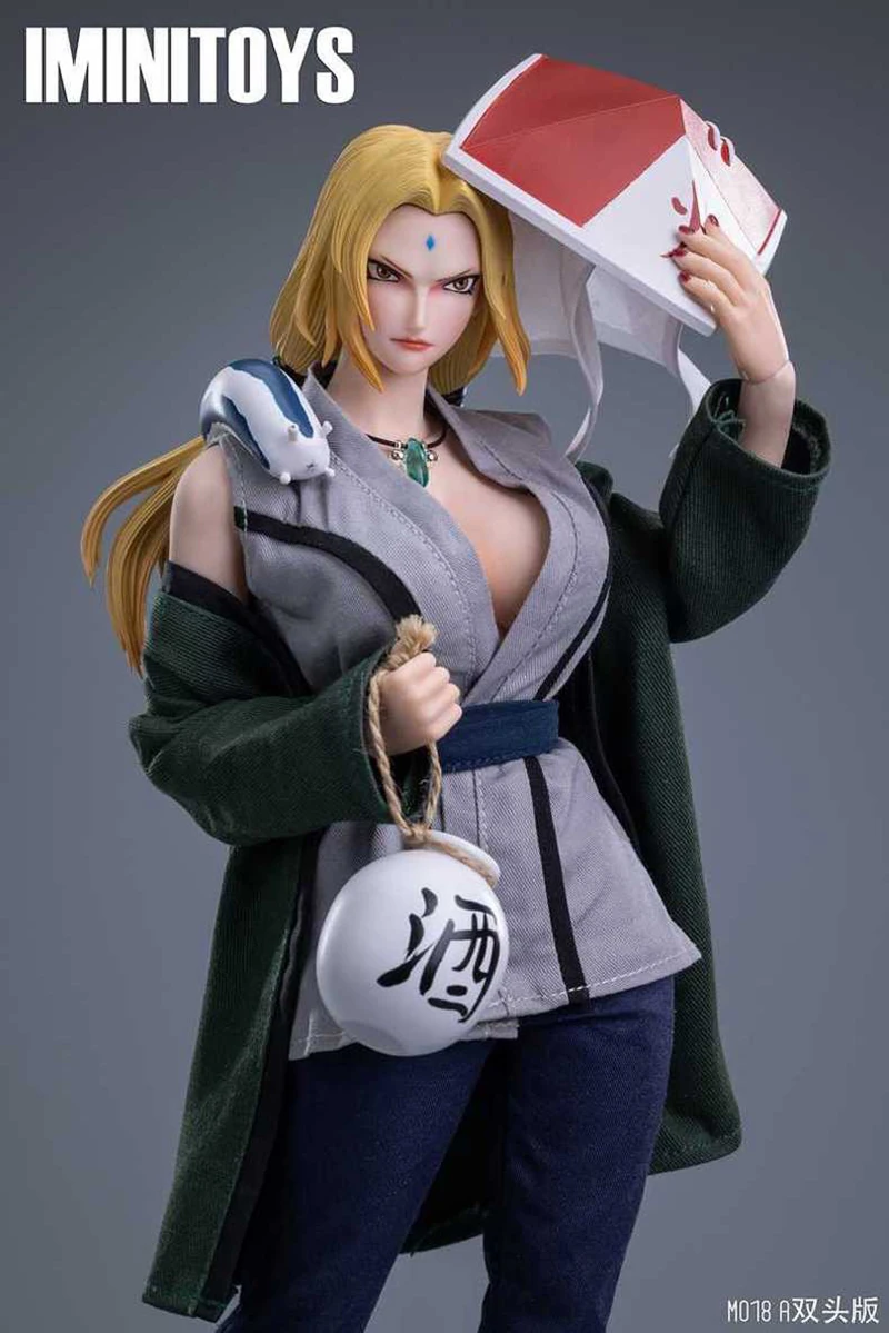 Iminitoys M018 1/6 Scale Japanese Ninja Tsunade Action Figure Model 12'' Female Soldier Figurine Model Full Set Toy