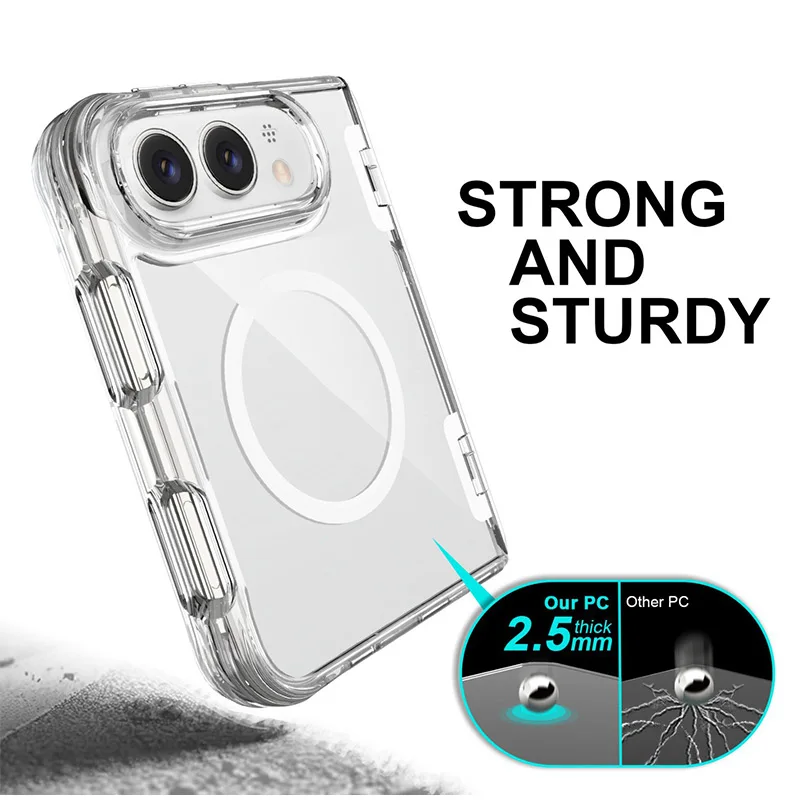 Clear Magnetic Phone Case For iPhone Duo Integrated Central Axis And Invisible Holder iPhone 18 Folding Screen Protective Cover