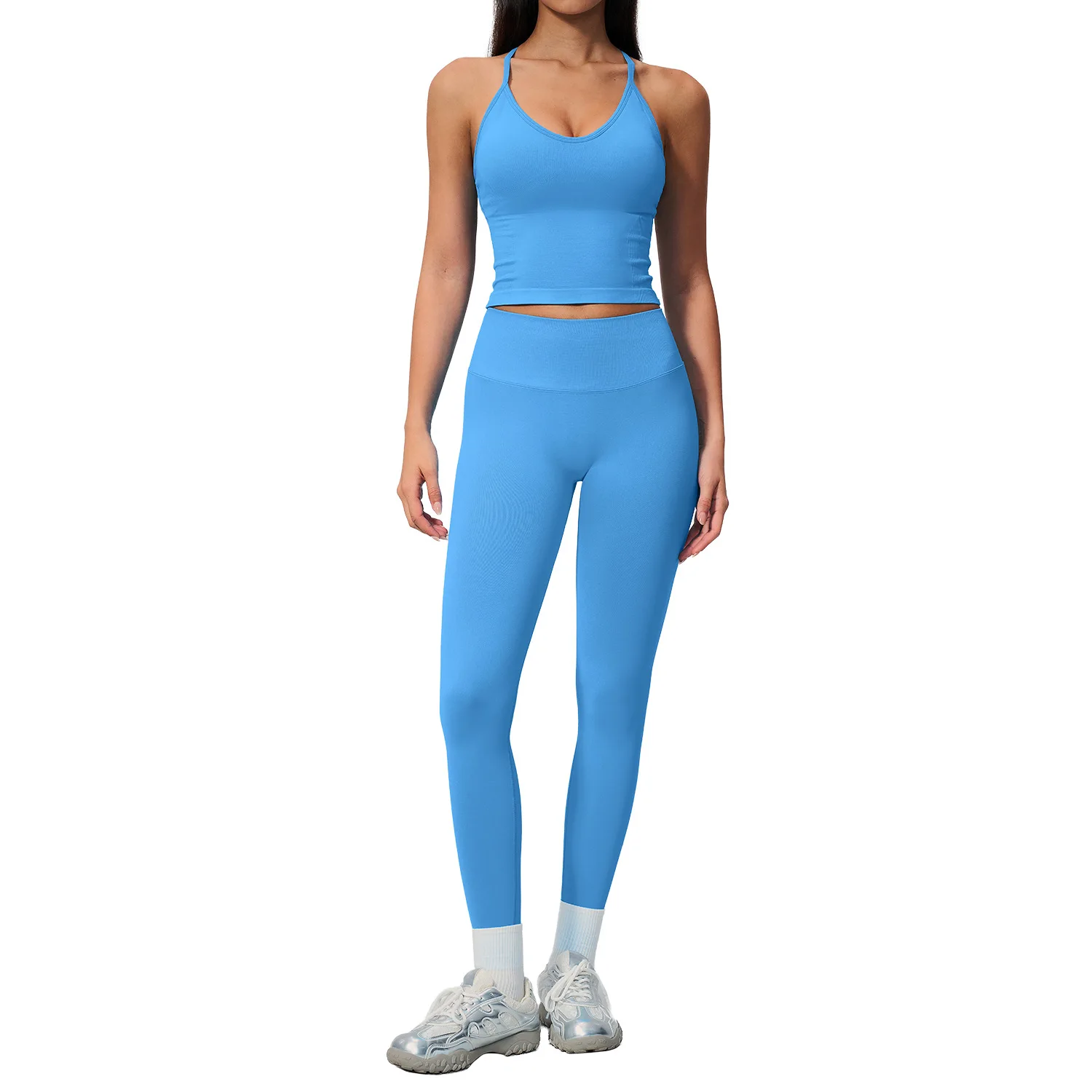 Seamless Yoga Set Women's Tracksuit Gym Clothes Fitness Set Woman 2 Pieces Legging Sports Bra Breathable Sportwear Woman Outfits