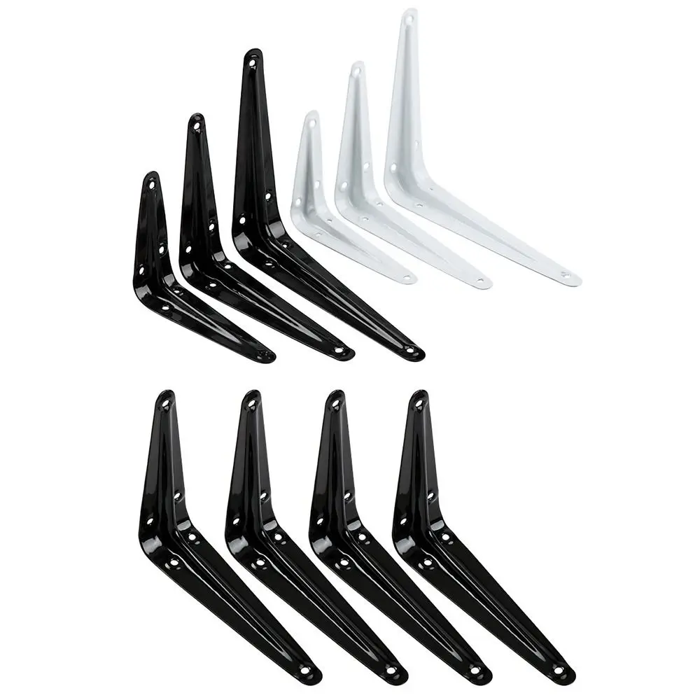 1 шт. новый треугольный кронштейн 4-14 дюймов, настенное крепление, подвесной черный, белый монтажный кронштейн, L-образная фиксированная угловая скоба для полки