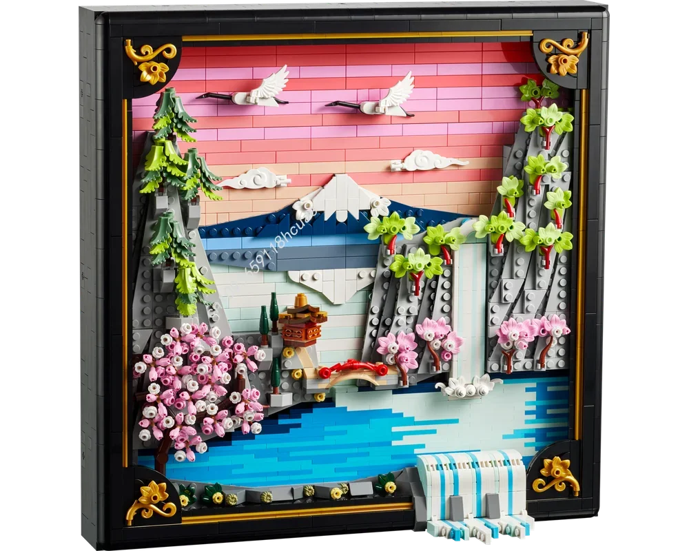 

1892PCS Art And Life 31218 Japanese Cherry Blossom Landscape Model Building Blocks Diy Creative Toy Adornment Christmas Gift