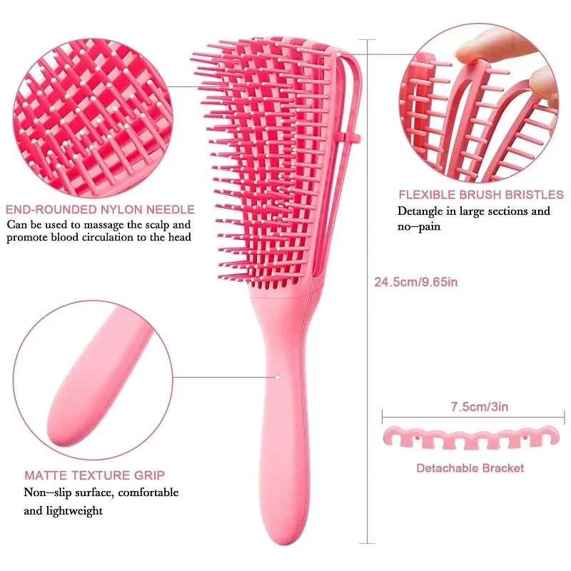 1pcs Detangling Hair Brush Gentle Scalp Massage Comb Anti-frizz Octopus Hollow Hairbrush Hair Styling Tools Salon