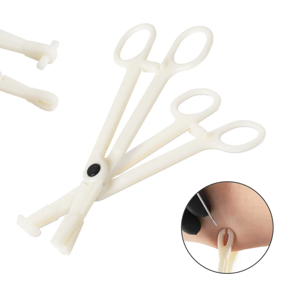 

Disposable Sterile Slotted Round Navel Forceps Clamp Triangle Open Plier Piercing Tools Tattoo Piercing Four styles to choose