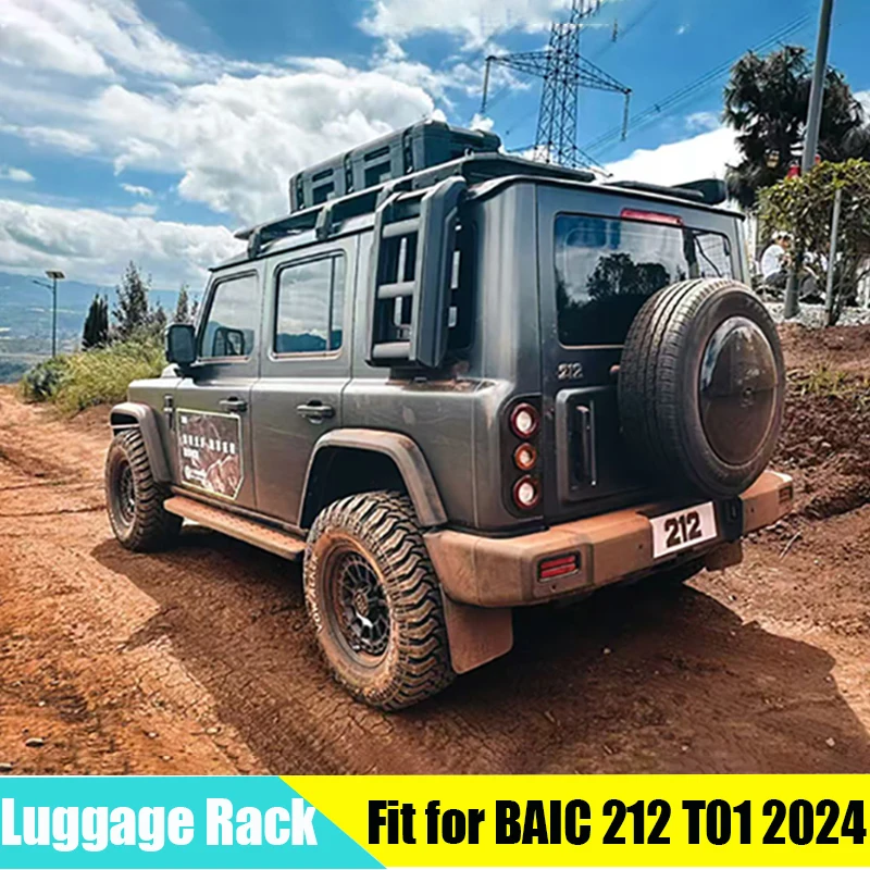 Car Luggage Rack Suitable for BAIC 212 T01 2024 2025 2026 Modified Car Expedition Second-generation Roof Platform Side Ladder