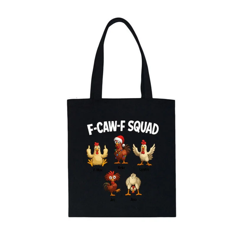 

2025 New F-CAW-F Chicken Cartoon Style Animal Meme Women Canvas Bag Canvas Tote Bags Shoulder Bag Party Gift for Girlfriend