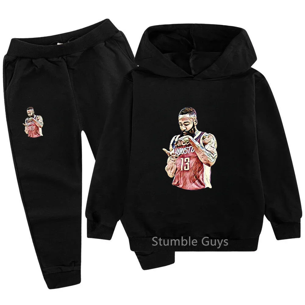 boys and girls Bearded Harden No. 13 hooded jumper loose American Harden hoodie Long sleeve suit for