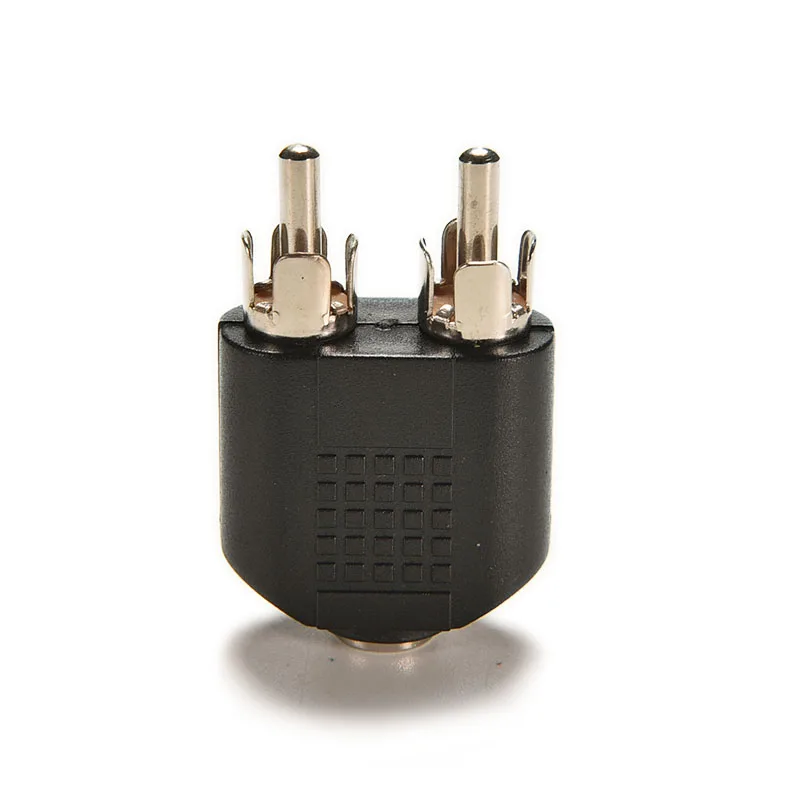 Plated 3.5 Mm Female Naar 2 Rca Male Audio Stereo Adapter Connector 3.5 Mm Aux Female Naar 2 X Rca male Connectoren