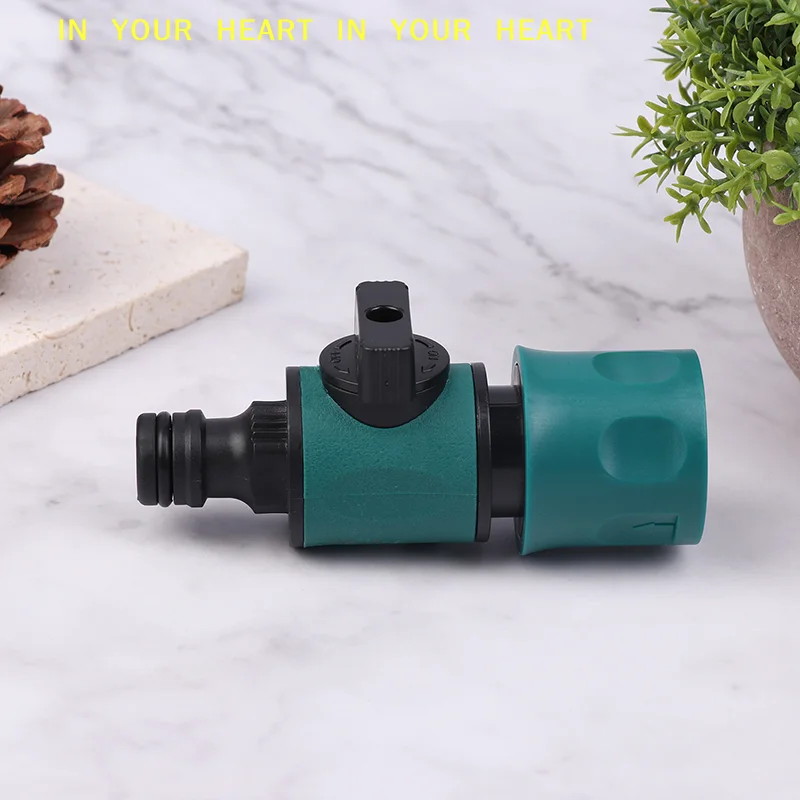 16MM Joint Watering Irrigation Quick Connector With Valve Garden Gadget Garden Hose Pipe In-Line Faucet Shut Off Valve Fitting