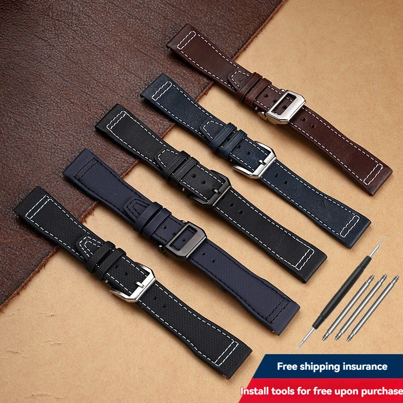 Quick Release Genuine Leather Watch Strap for IWC Pilot Mark XX Mark XVIII Little Prince Spitfire Men's Watch Band 20mm 21mm