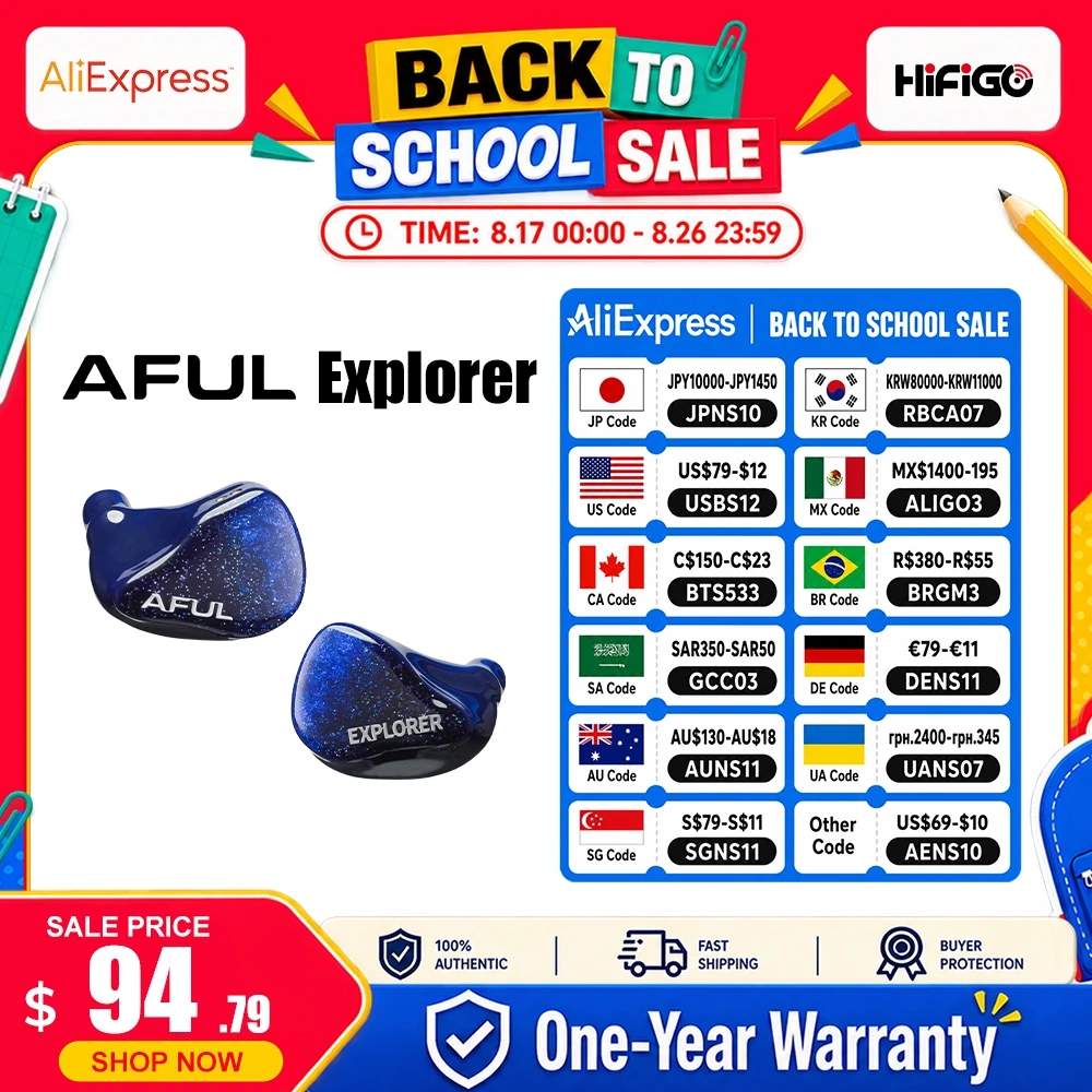HiFiGo AFUL Explorer 有線ハイブリッドイヤホン 1DD+2BA ハイブリッドインイヤーモニター 3Dプリント音響管 RLC分周 HiFiイヤホン