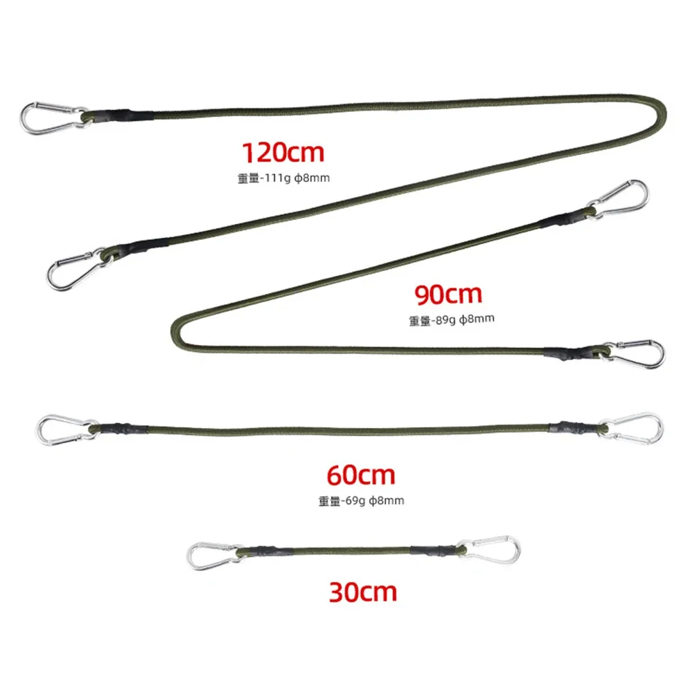 30/60/90/120cm Carabiner Bungee Cords Karabiner Hook Cables Strap Bungie Elastic Durable Outdoor Camping Survival Equipment