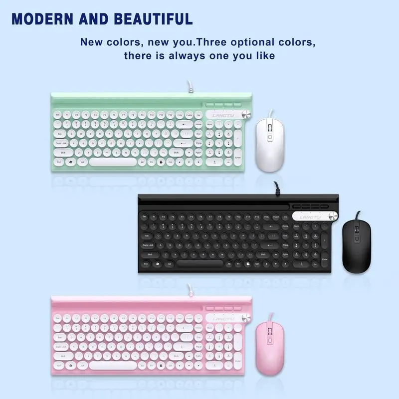 Wolf Road L3/l4 Wired Keyboard And Mouse Set Punk Style Silent Waterproof Mechanical Feel Ultra Thin Body Groove Punk Keys