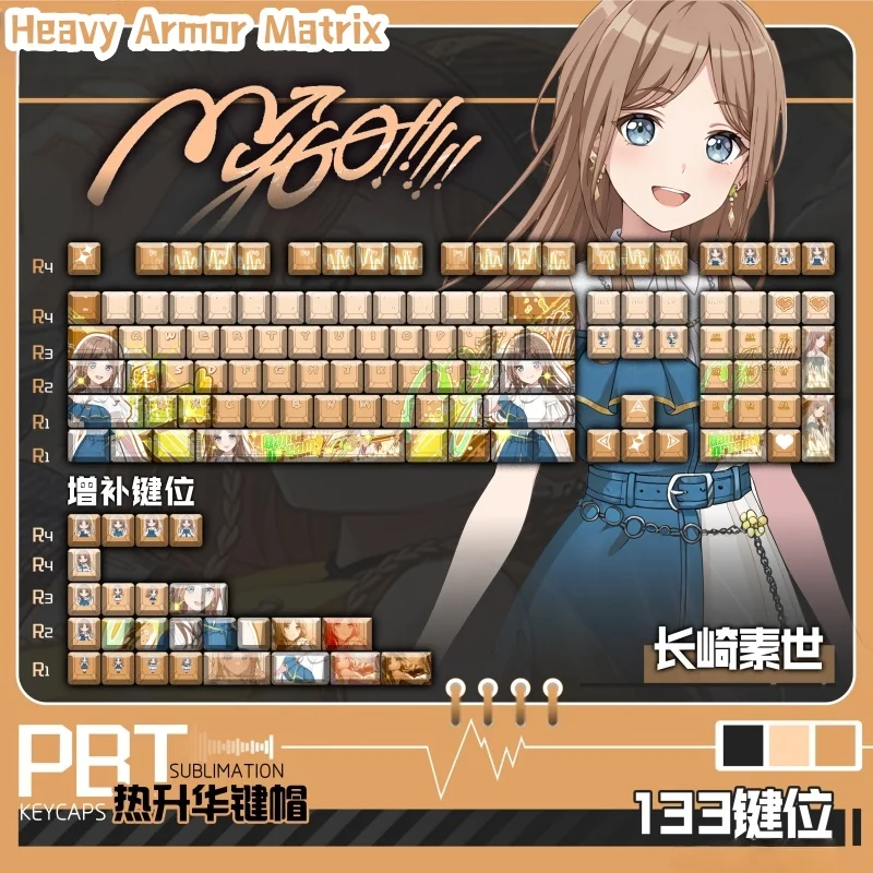 

Hot Sale Bang Dream! Theme Anime Game Keycaps Soyo Nagasaki Cherry Contour Mechanical Keyboard Cartoon Birthday Gift Keycaps