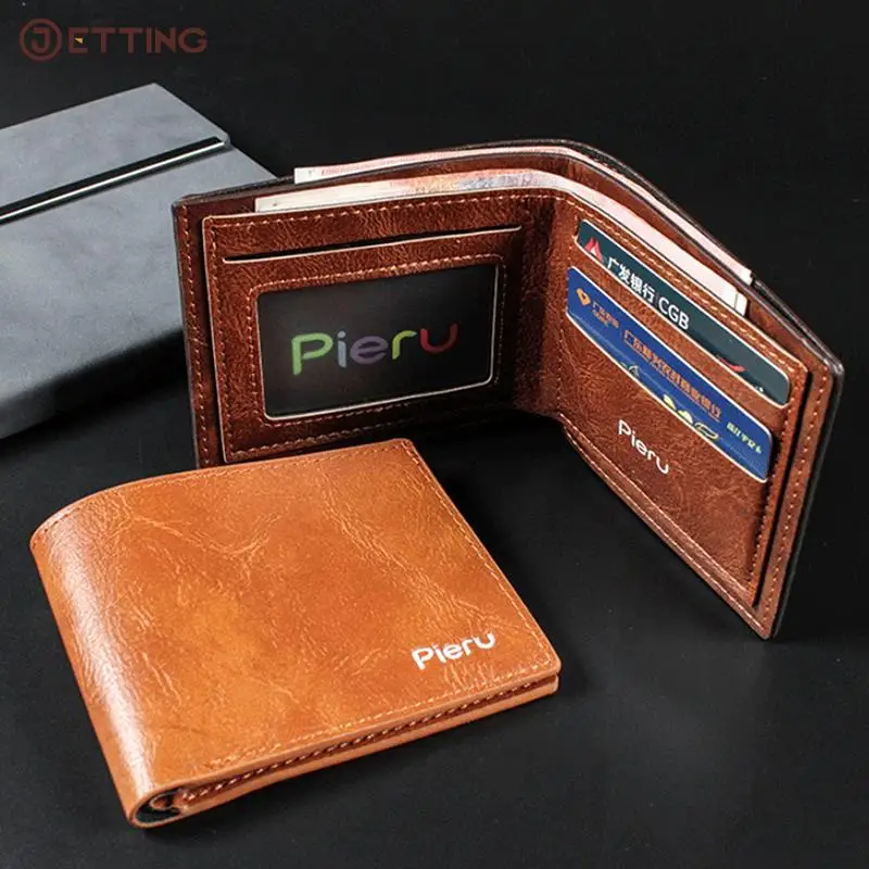 Vintage Men Wallet PU Leather Brand Luxury Wallets Short Holder Clip Credit Card Money Bag