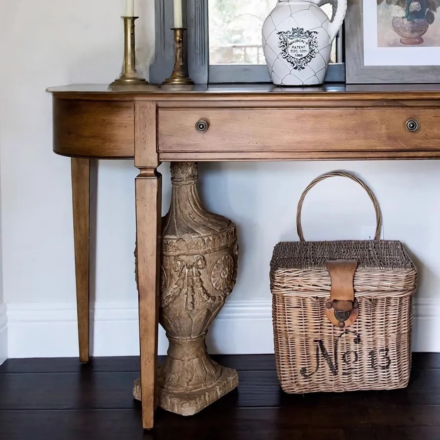 American solid wood entrance table, French light luxury entrance cabinet, narrow table table, second-hand sideboard