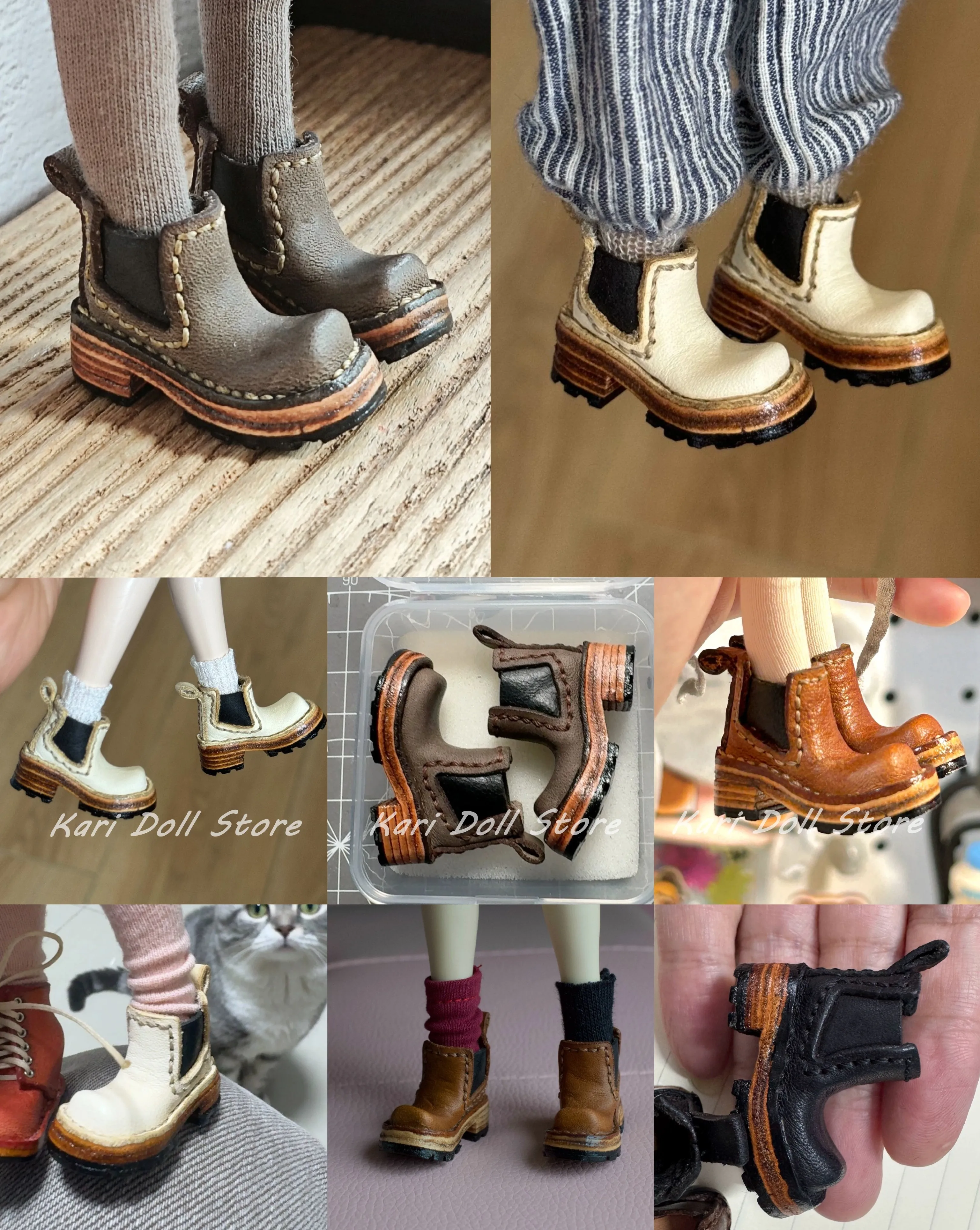 

Kari Doll Shoes Square Chelsea boots for Landazz Landoudou ob24 ob22 Doll