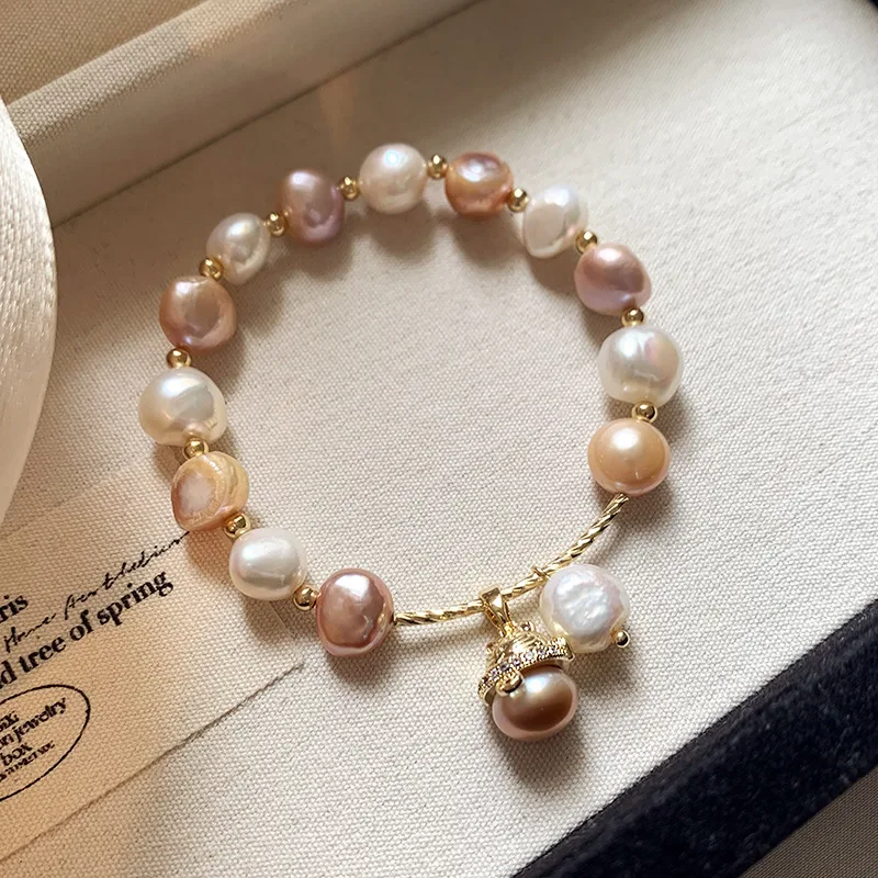 

Baroque Alien Freshwater Pearl Cat Bracelet Fashion Bracelet Femininity Internet Celebrity Color Freshwater Pearl Bracelet