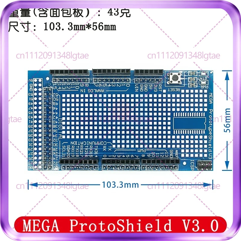 3-10pcs MEGA ProtoShield V3.0 prototype expansion board, universal board including breadboard FOR MEGA2560