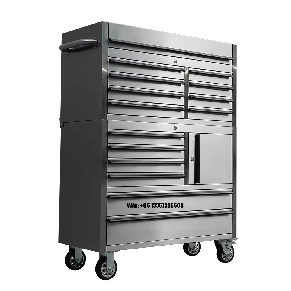41inch 430 Stainless Steel Mobile Tool Cabinet Modularization Workbench with Storage Stainless Steel Tool Chest